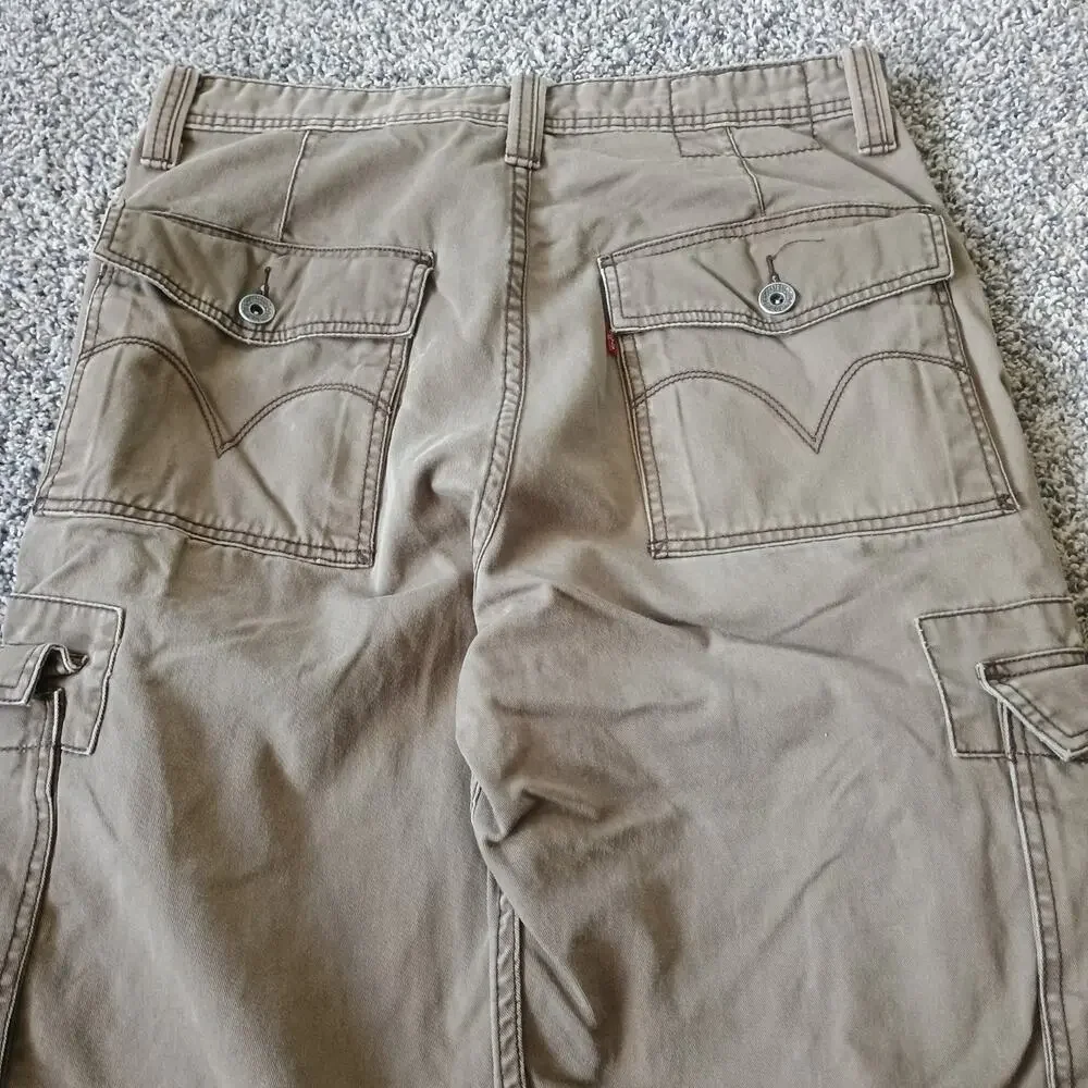 Levi's Vintage Y2K Baggy Loose Straight Cargo Pants Trousers Grunge Cyber 32x32